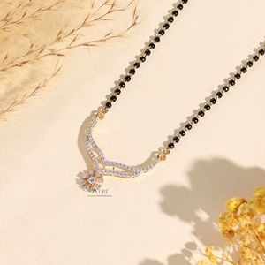Round Cut Diamond Mangalsutra <b>Necklace</b> Special gift Luxury Look's For Indian Bridal VVS-VS Clarity IGI Certified From india - Product Image 2