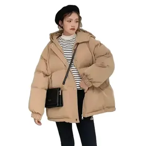 女性のための冬のフグジャケット女性の韓国の緩い長袖コート女性のパーカーファッション暖かいコートAndackets冬のコート