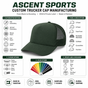 Green 6-Panel Trucker <b>Hat</b> Mesh Back Adjustable Unisex Casual Cap Adult Spring <b>Summer</b> - Product Image 2