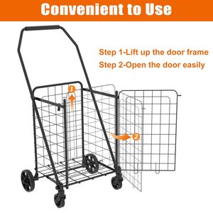 Carrello spesa pieghevole con apertura frontale e ruote girevoli a 360 gradi - Product Image 4
