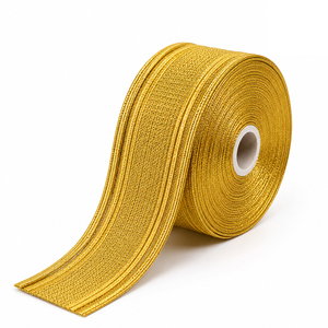 Ruban tissé décoratif personnalisé en or et argent métallisé pour uniformes, costumes et accessoires vestimentaires - Product Image 4
