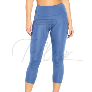Nouveau design tendance : Leggings capri de sport pour femme, longueur cheville, en Spandex/Polyester, extensibles dans quatre directions, taille haute, pour yoga et gym, personnalisables - Product Image 4