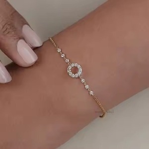 Round Moissanite Diamond Bracelet for Women and Men, Mix Cut Diamond Bracelet For Wedding, Yellow Gold moissanite Bracelet - Product Image 2