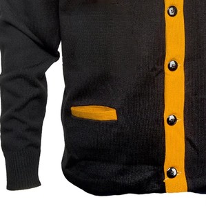 Custom APA Fraternity Alpha Black <b>Cardigan</b> V-Neck Women's Wool/Acrylic Knitted Chenille <b>Thick</b> Breathable Solid Front Logo Winter - Product Image 4