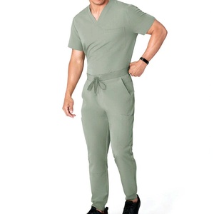 New Arrival Unisex Solid Color Polyester Canvas Hospital <b>Scrub</b> Suits Lightweight Uniforms Low MOQ Healthcare Workers <b>Scrub</b> <b>Sets</b> - Product Image 3