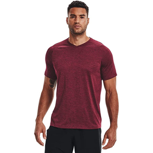 T-shirt pour homme à col en V et manches raglan, couleur unie, tissu jersey à séchage rapide, coupe classique, vêtements décontractés, gris - Product Image 3