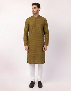 Salwar Kameez pour homme en coton vert sarcelle, manches longues, tenue décontractée quotidienne, style ethnique Inde Pakistan, design moderne, respirant - Product Image 1