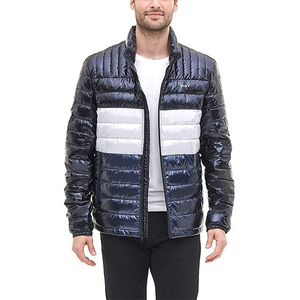 Veste matelassée pour homme avec logo personnalisé, taille 5XL, style hiver tendance, col montant, fermeture éclair, respirante, vêtements d'extérieur - Product Image 1