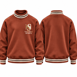 Sudadera de cuello alto informal extragrande para mujer, personalizada OEM, de alta calidad, 100% algodón polar transpirable con bordado universitario - Product Image 2