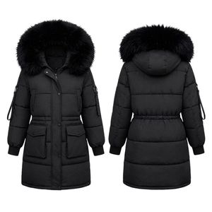 Custom Matte Black Heavy Nylon Puffer Coats Cargo Pockets Front Zippers High Plush <b>Fur</b> Collar Neck Knit Cuffs Warm Puffer Coats - Product Image 1