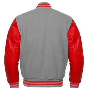 Mens College Varsity <b>Baseball</b> <b>Bomber</b> <b>Jacket</b> Embroidered Windproof Polyester Outerwear with Button Closure - Product Image 4