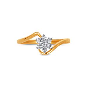 Bague en diamant Seraphine Petal, or de qualité supérieure, sertie de diamants, design floral en grappe, pour femmes, coupe ronde, bijoux fins - Product Image 1