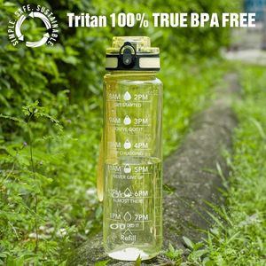 Bouteille d'eau sportive motivante de 32 oz en Tritan avec marqueur de temps, sans BPA, à large ouverture, anti-fuite pour Ann - Product Image 3