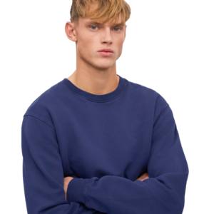 Sweat-shirt à col rond uni de haute qualité personnalisé OEM pour hommes, 100% coton molletonné, sweat-shirt lourd pour l'hiver - Product Image 3