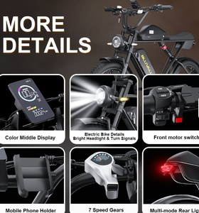 Bicicleta Eléctrica NUEVA ORIGINAL de 20 Pulgadas y 2000w, Bicicleta Eléctrica con Llantas Gruesas K10, Bicicleta Eléctrica con Neumáticos Anchos - Product Image 2