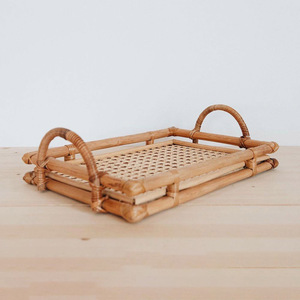 Vanity bathroom organising handbraided natural rattan trays decor tray for candle <b>bath</b> accessory - Product Image 1