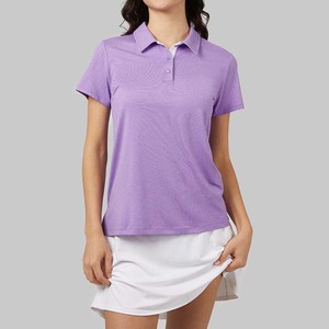 Camiseta de Manga Corta para Mujer, Color Morado, Estilo Jersey, Casual, Tejida, Transpirable, 100% Poliéster, Largo Regular, Personalizable - Product Image 4