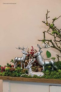 Escultura de Pared de Ciervo Hecha a Mano en Aluminio, 29 x 10 x 23 cm, Diseño Animal Tradicional para Decoración de Sala de Estar - Product Image 5