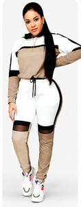 2026 Autumn Fall Winter New Womens Clothing Ladies Fashion Casual <b>Mesh</b> Stitching t Shirt Pants <b>Two</b> <b>Piece</b> <b>Set</b> Suit Women's <b>Sets</b> - Product Image 6