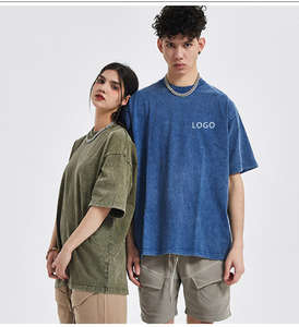 Camiseta Deportiva de Alta Calidad con Logotipo Personalizado, 100% Algodón Suave, Lavado Ácido, Cuello en V, Ajustada, para Gimnasio, Absorbe la Humedad - Product Image 4