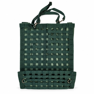 Bolsa de Heno para Caballos de Nailon Tejido Verde con Correas Ajustables para Colgar |   Soporte para Heno de Establos Ecuestres con Rejilla de Alimentación de Malla Abierta - Product Image 1