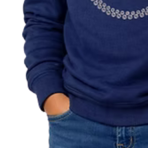 Sudadera con estampado de corazón azul brillante para niñas, suéter informal de manga larga, ropa cómoda para el día a día - Product Image 4