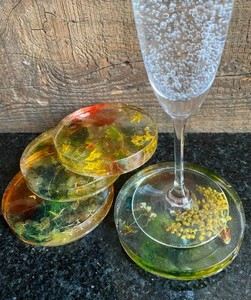 Resin Coaster Set Durable Drink Mats Elegant <b>Table</b> <b>Protectors</b> Premium Surface Accessories Collection - Product Image 3