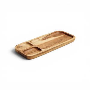 Rectangular Wooden Serving Platter <b>Tray</b> with Compartments Acacia Wood <b>Snack</b> Serving Board - Product Image 4