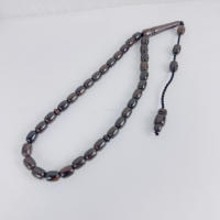 Tasbih antique en bois massif noir, 33 perles de prière polies, Misbaha islamique, chapelet musulman, cadeau du Ramadan SAMGLOBALEXPORT