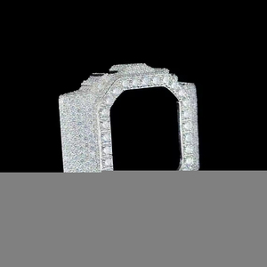 Luxuriöser, mit Kristallen besetzter achteckiger Edelstahl-Uhrenlünetten-Schutzrahmen mit funkelnden Kristallen für Herren – individuell anpassbar im Hip-Hop-Stil - Product Image 6