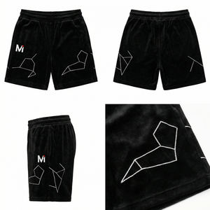 Pantalones Cortos Cargo de Lujo Urbano para Hombre, de Terciopelo con Cintura Elástica y Patrón de Estrellas de Cristal, Tendencia USA Europa, Maluza Industries, Secado Rápido y Transpirables - Product Image 6