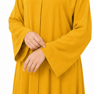 Abaya amarilla Dubai Elite Modest, abaya amarilla real y morado oscuro, abaya de estilo Dubai, abaya para uso diario. - Product Image 3