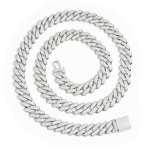 Collier ras du cou élégant en chaîne cubaine, ajustable, ton or et argent, avec moissanite, pour superposition, directement de l'usine - Product Image 1