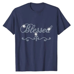 เสื้อยืดประดับเพชรแบบใหม่สำหรับผู้หญิง สั่งทำได้ ราคาถูก แฟชั่นทันสมัย ขายส่ง เสื้อผ้าฤดูร้อน - Product Image 5