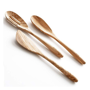 Artisan Crafted Olive Wood Spoon with Unique Grain Texture for Luxury Kitchenware - Product Image 1