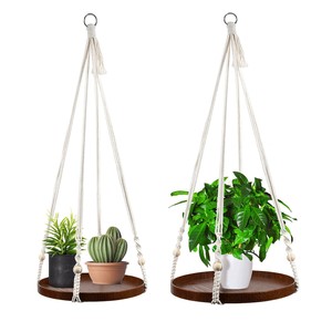Bamboo with Jute Macram wooden <b>planters</b> and plant stands OEM Custom Wholesale | Aqdus Saleem India - Product Image 6