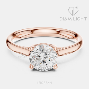 Bague de fiançailles solitaire ronde 1,10 carat, bijoux fins, certifiée IGI, or blanc 14 carats, diamant de laboratoire, bague d'anniversaire - Product Image 3