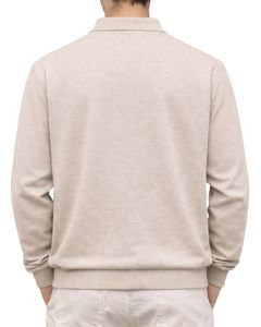 Sudadera Polo Personalizada para Hombre, Color Beige, Manga Larga, Mezcla de Algodón Suave, Estilo Casual, Cuello Clásico, Ropa de Invierno, Fabricante - Product Image 2