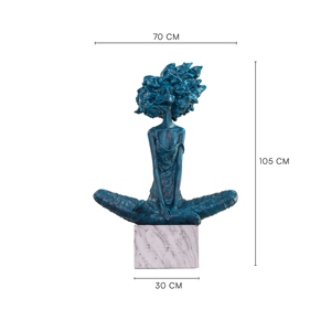 Sculpture abstraite de femme bleue de luxe, figurine en marbre, statue artistique de femme, décoration contemporaine pour la maison, artisanat personnalisable - Product Image 2