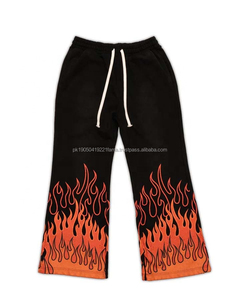 Conjuntos Deportivos de Invierno con Lavado Ácido Desgastado, Transpirables y Resistentes al Viento, con Logotipo Personalizado, Estilo Vintage, Acampanados, 100% Algodón - Product Image 2