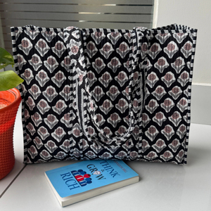 Handmade <b>Boho</b> Reversible Large Multicolor Animal Prints 100% Cotton Tote <b>Bag</b> Eco-Friendly Sustainable Sturdy Grocery Shopping - Product Image 1