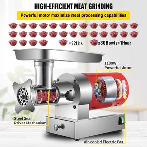 Macchina tritacarne elettrica da 1.5 CV 661 libbre/ora 1100 W tritacarne a 2 piastre per impieghi gravosi per uso commerciale della cucina domestica include - Product Image 4