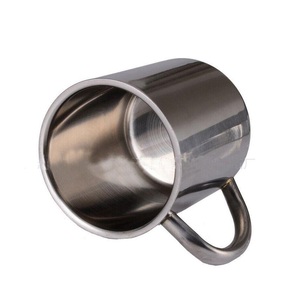 Tazas de acero inoxidable para café blanco y bebidas calientes, tazas de café de pared simple, elegantes tazas de café de metal. - Product Image 3