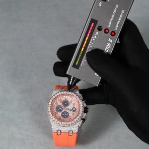 Top Moissanite <b>Watch</b> for <b>Men</b> Iced Out With Orange Strap Orange Strap Pass Diamond Tester <b>Watch</b> <b>Men</b> <b>Men's</b> Bling Stock Uk USA - Product Image 1