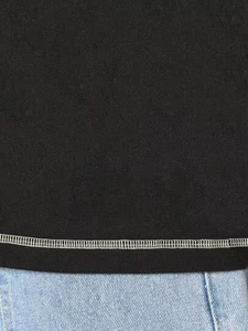 เสื้อยืดคอกลมผ้าฝ้าย 100% แบบสั่งทำพิเศษสำหรับผู้ชาย พิมพ์ลายสกรีนพร้อมตะเข็บตัดกัน ทรงโอเวอร์ไซส์แบบครอปท็อป ดีไซน์ทรงบ็อกซี่ - Product Image 6