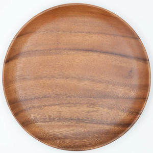 Assiette carrée en bois d'acacia 100% naturel, vaisselle, artisanat, accessoires pour la maison et la cuisine - Product Image 3