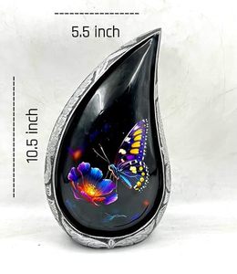 Handcrafted Aluminum Tear Drop Memorial <b>Ash</b> <b>Keepsake</b> Urn Tribute Holder Designed With Secure Decorative Lid Closure - Product Image 2