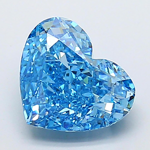 Diamant de laboratoire taille cœur, bleu fantaisie, pierre non montée pour la création de bijoux - Product Image 2