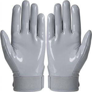 Adult Full Finger Receiver Gloves Breathable <b>Hook</b> Loop <b>Sticky</b> Grip Silicone Palm Custom Team Training American Football Gloves - Product Image 1