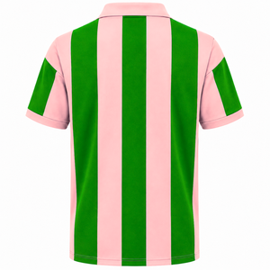 เสื้อโปโลลายทาง Alpha Kapa Alpha Sorority แบบสั่งทำพิเศษ พร้อมโลโก้ปักด้านหน้า สีเขียวชมพู แขนสั้นลำลองสำหรับผู้หญิง - Product Image 3
